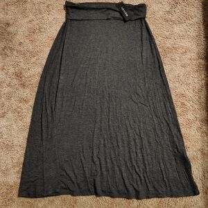Free To Live Brand, Woman's,Gray, Fold Over Maxi Skirt, Size XL